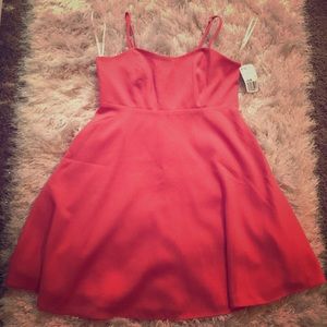 Short Coral Flare dress